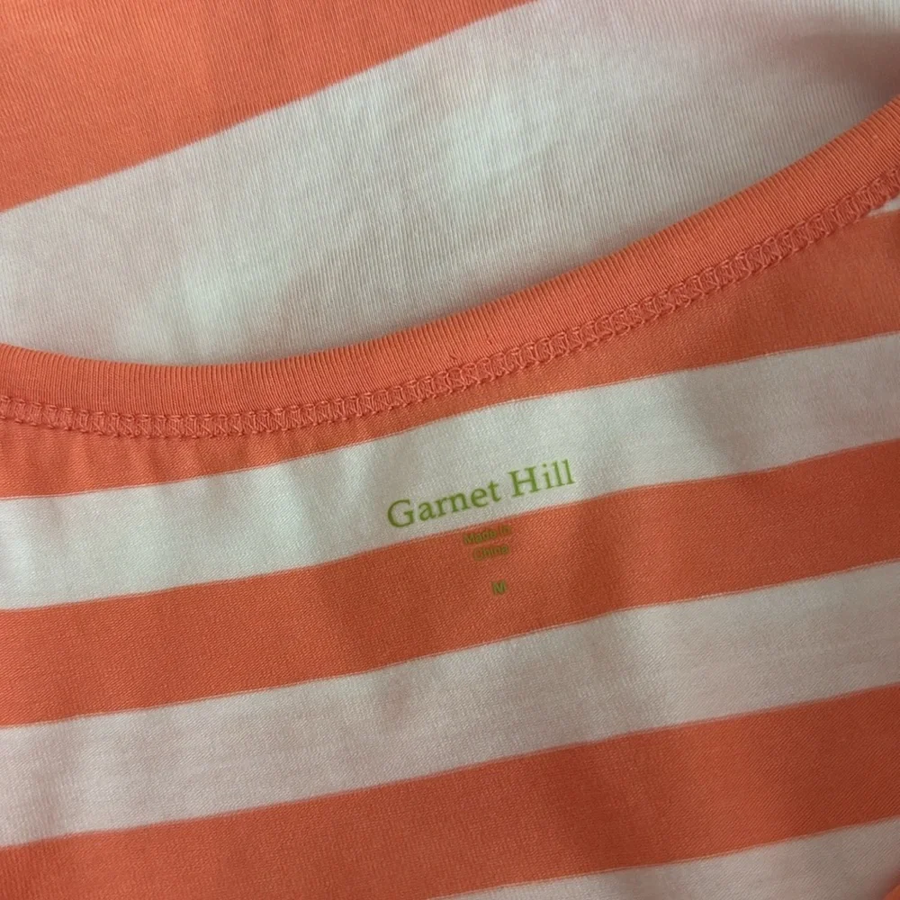 GARNET HILl Striped Coral and White Women's Dress M - Picture 8 of 9